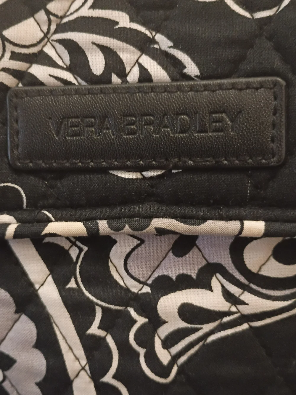 Vera Bradley Black and White Quilted Floral Backpack